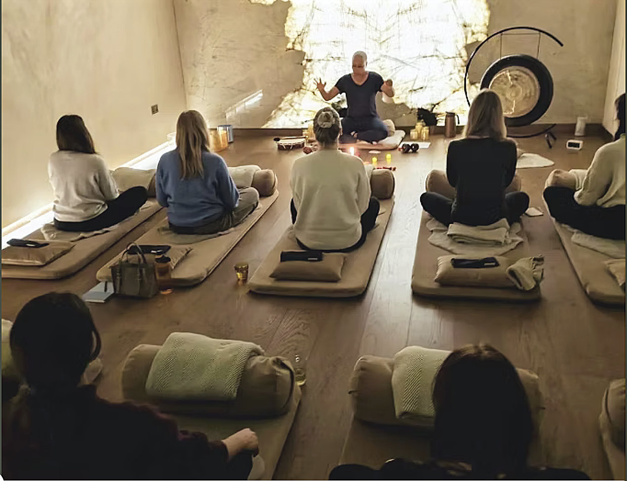Cindy teaching at Sacred Tones