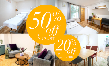50% off Therapy Rooms in August