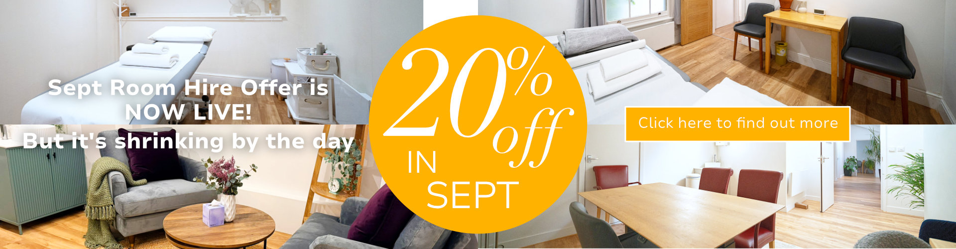 20% off Therapy Rooms in September