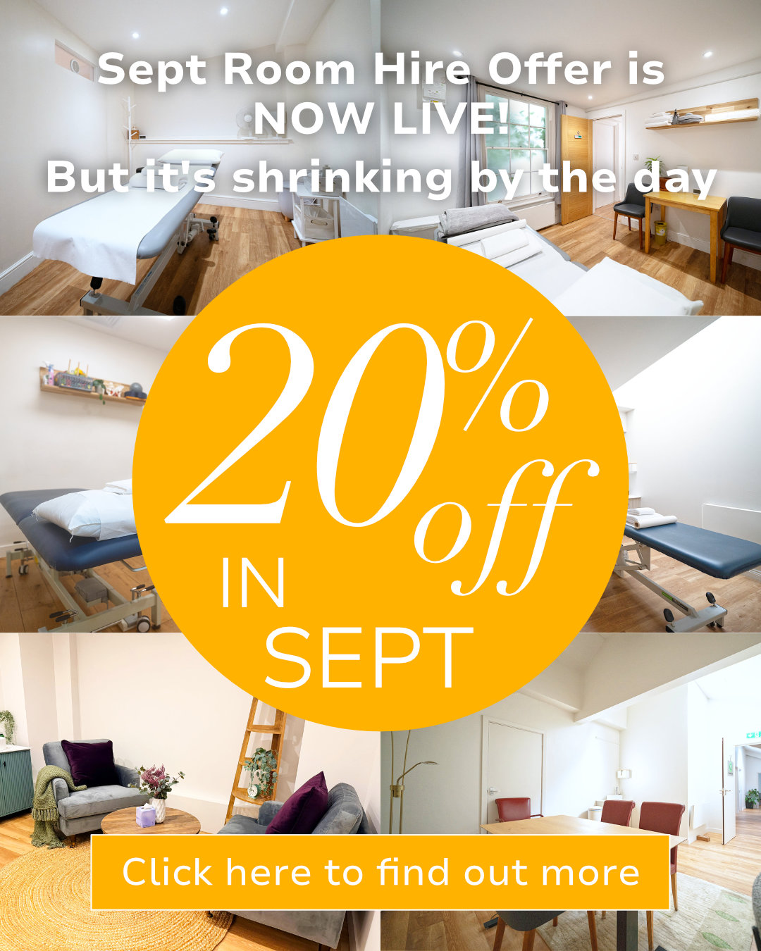 20% off Therapy Rooms in September